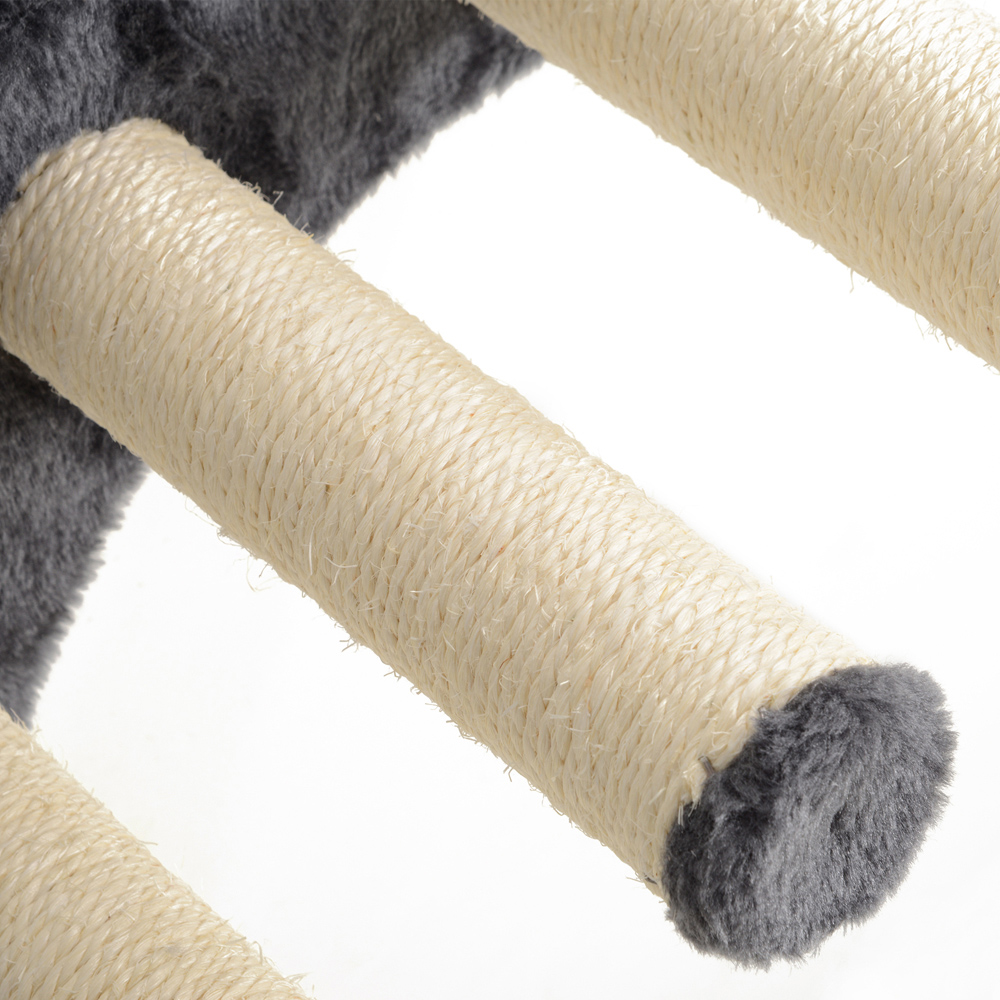 PawHut Dark Grey 4 Piece Cat Wall Furniture Set Image 4