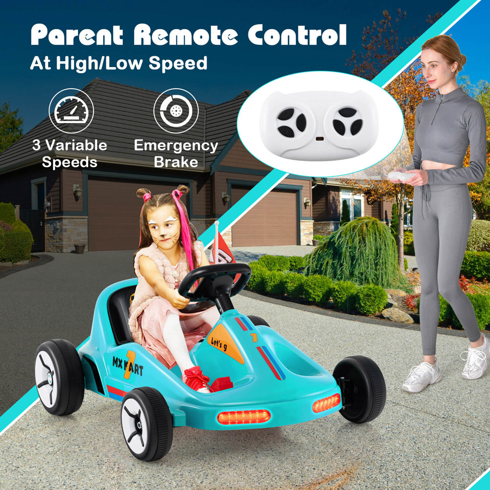 Costway Blue Kids Electric Go Kart with Remote Image 4