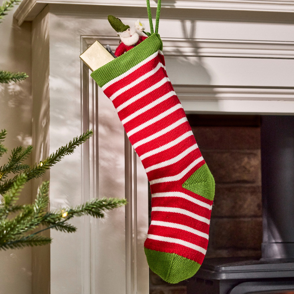Dibor Candy Stripe Knitted Stocking Image 2