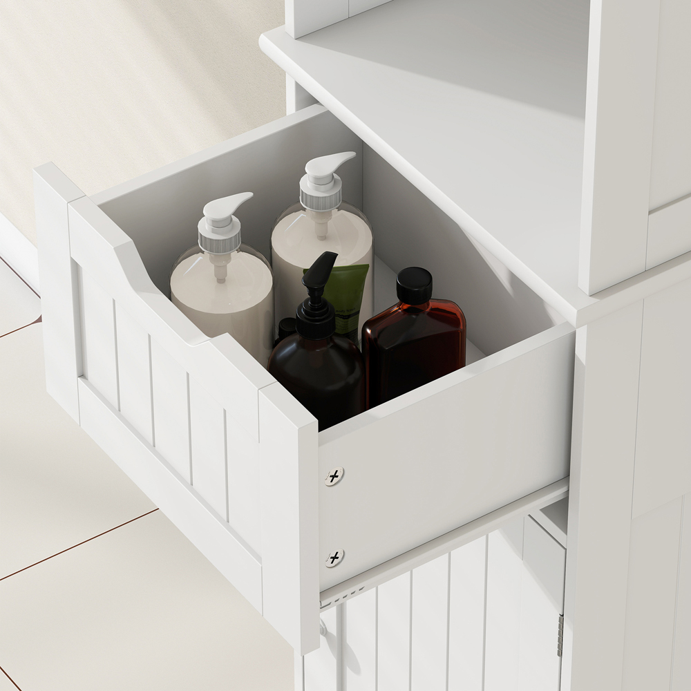 Portland 2 Door Single Drawer Single Shelf Tall Bathroom Storage Cabinet with LED Light Image 3