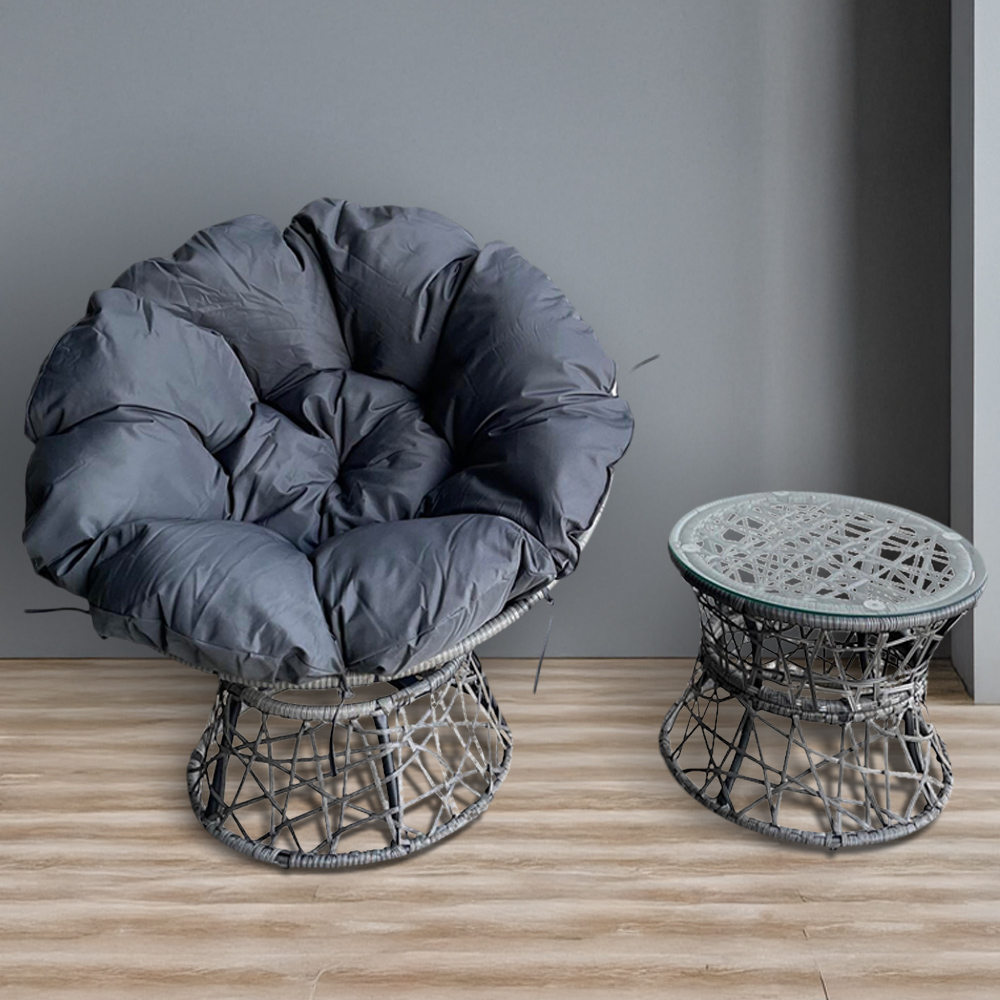 Miami Swivel Chair Set - Grey Image 1