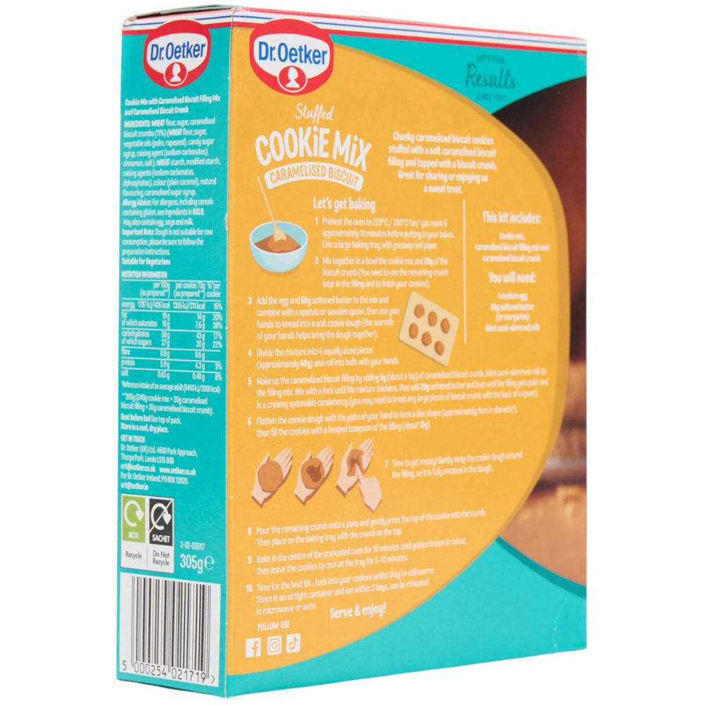 Dr. Oetker Caramelised Biscuit Stuffed Cookie Mix Image 4
