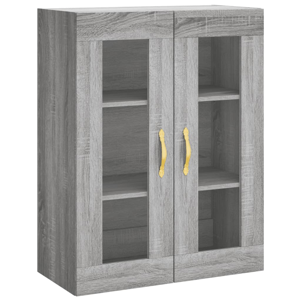 vidaXL 2 Glass Door 3 Shelf Grey Sonoma Highboard Image 4