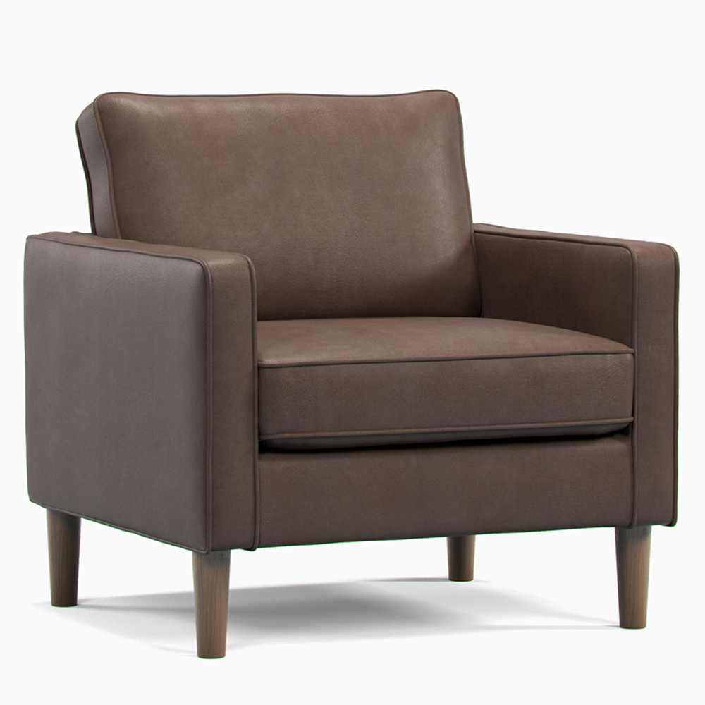 Bexhill 5 Seater Brown Faux Leather Sofa Suite Image 4