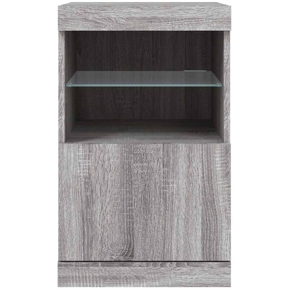vidaXL Single Door 2 Shelf Grey Sonoma LED Sideboard Image 6