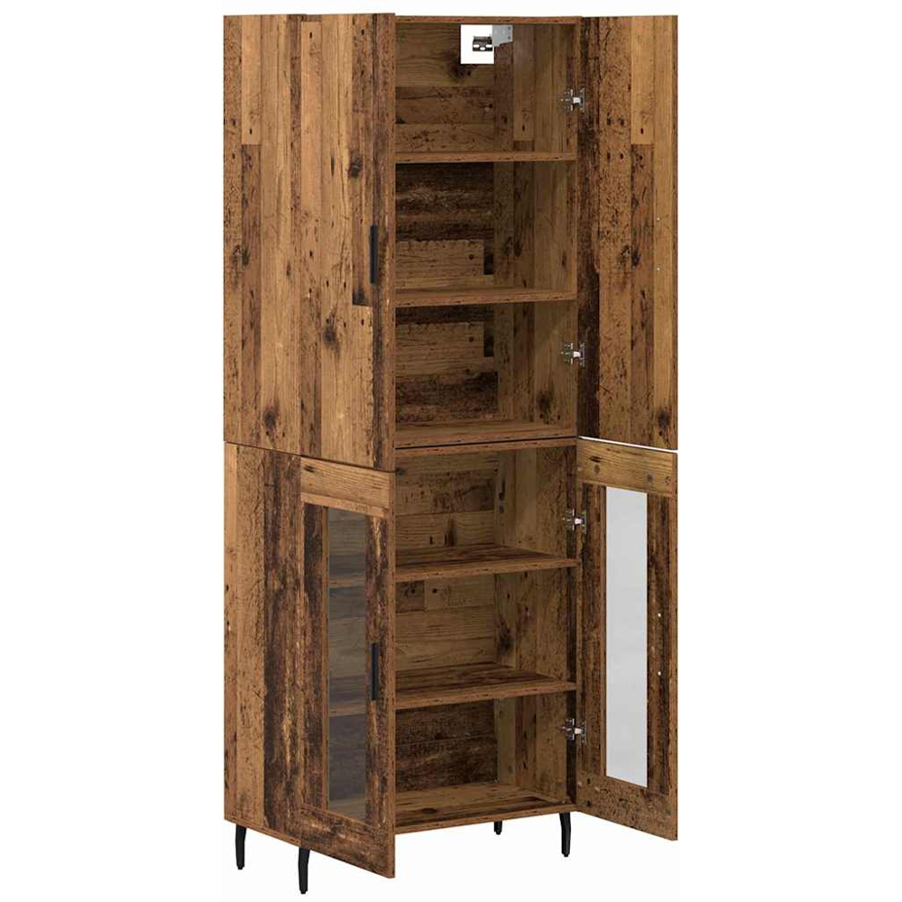 vidaXL 2 Glass Door Old Wood Modern Highboard Image 6
