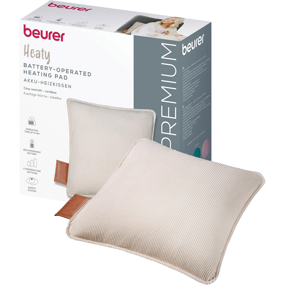 Beurer HK77 Cream Cordless Heated Cushion 38.4 x 38.4cm Image 2