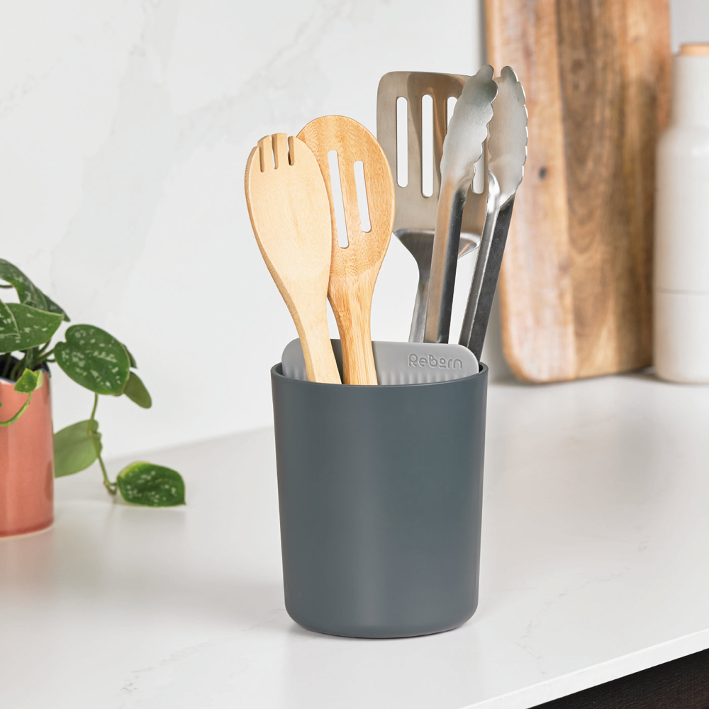 ReBorn Dark Grey Plastic Utensil Holder Image 2