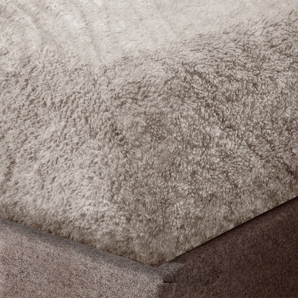 Velosso King Size Natural Marl-Effect Teddy Fleece Duvet Cover Set Image 5