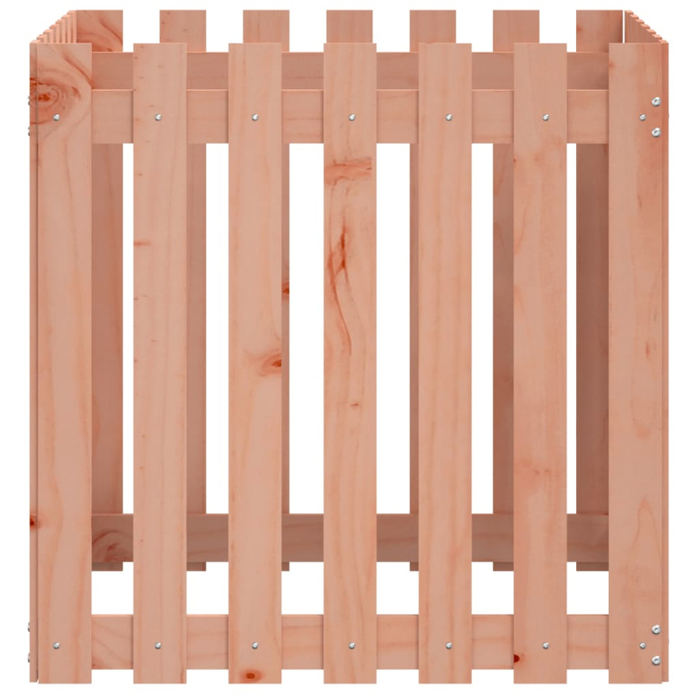 vidaXL Natural Solid Douglas Wood Fence Design Garden Planter 70 x 70 x 70cm Image 5