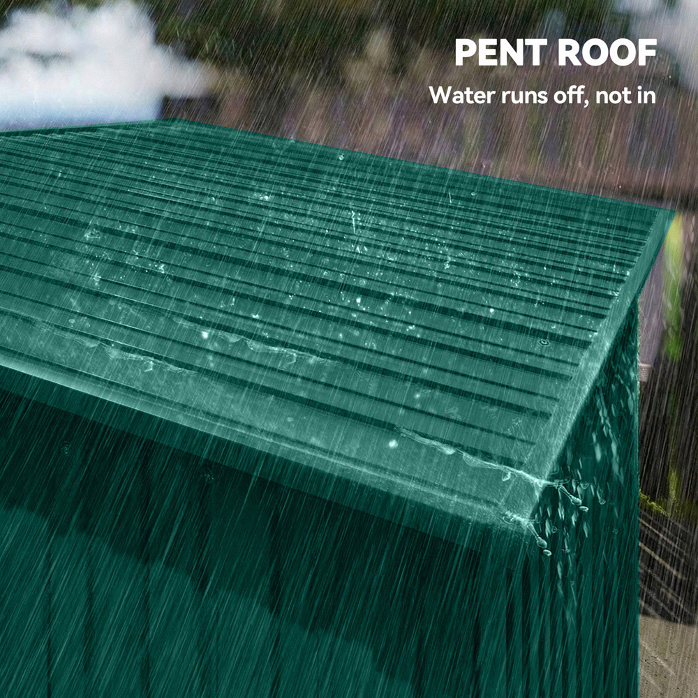 Outsunny 5 x 3ft Green Metal Garden Storage Shed Image 7