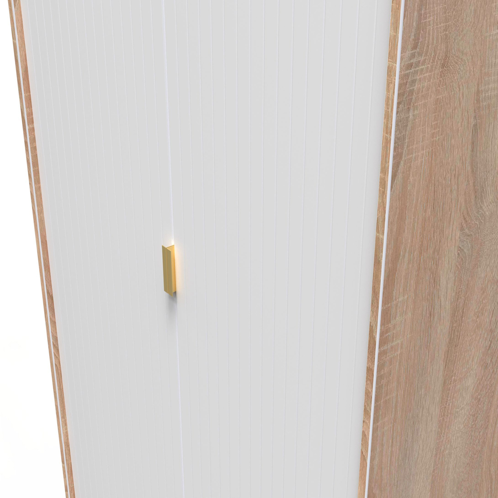Crowndale 2 Door White Matt and Bardolino Oak Wardrobe Ready Assembled Image 5