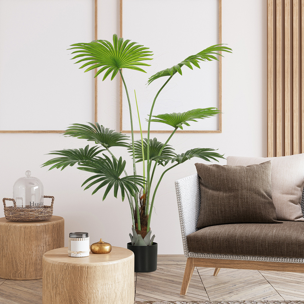 HOMCOM Palm Tree Artificial Plant Pot 145cm Image 3