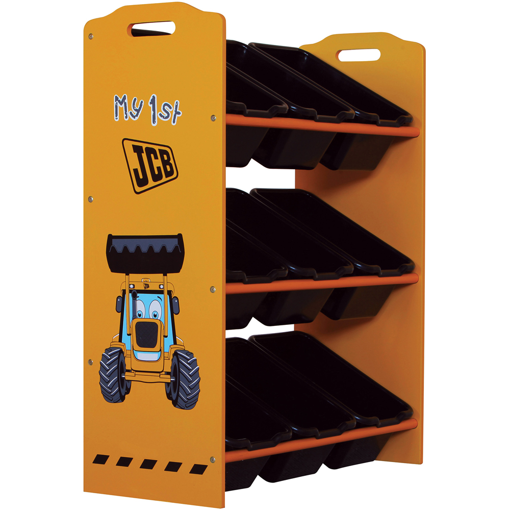 Kidsaw JCB Yellow and Black 9 Bin Storage Cabinet Image 2