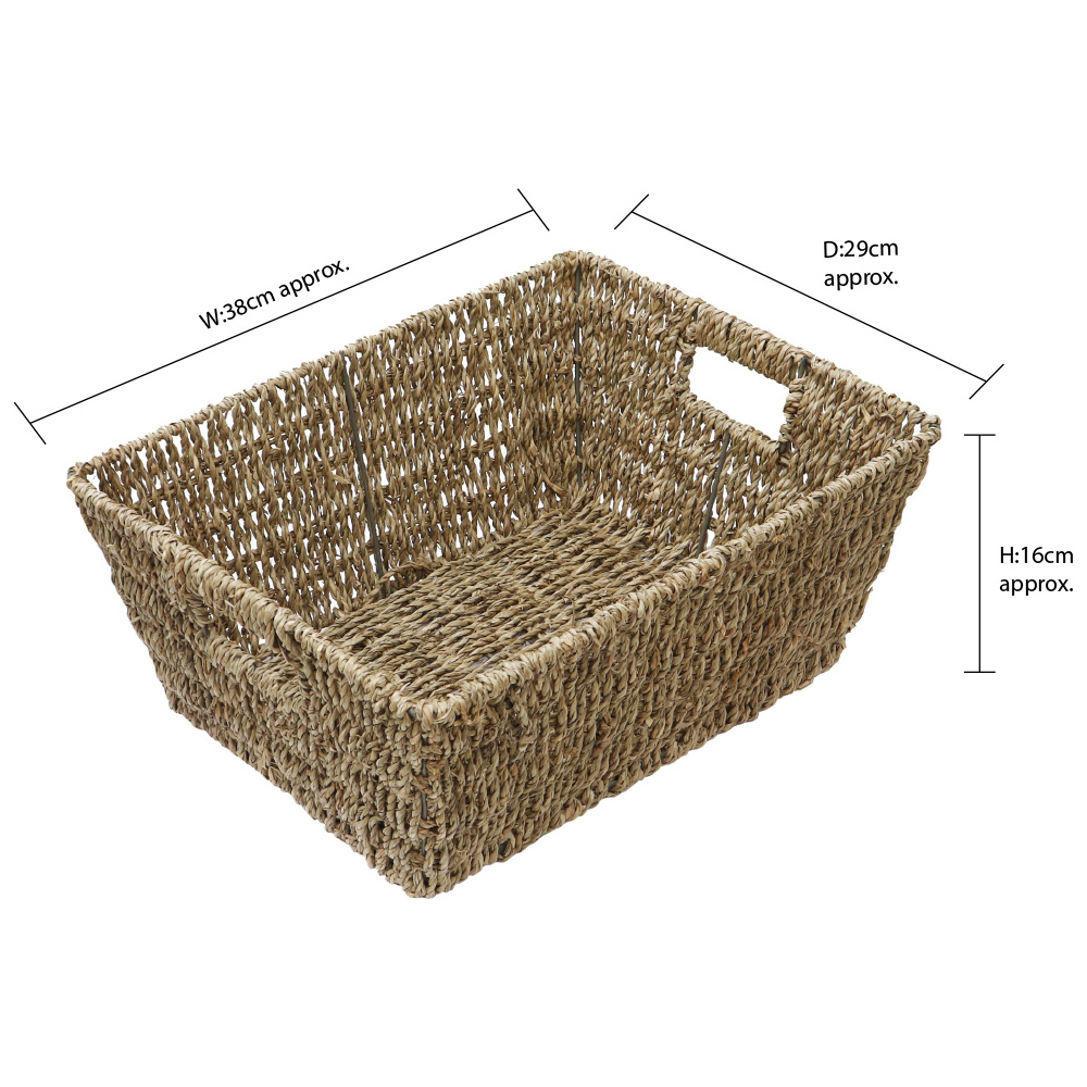 JVL Seagrass Rectangular Storage Basket 3 Pack Image 7