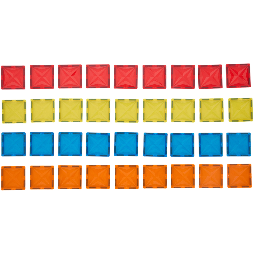 H&O Direct 80 Piece Magnet Building Tile Clear 3D Building Block Image 3