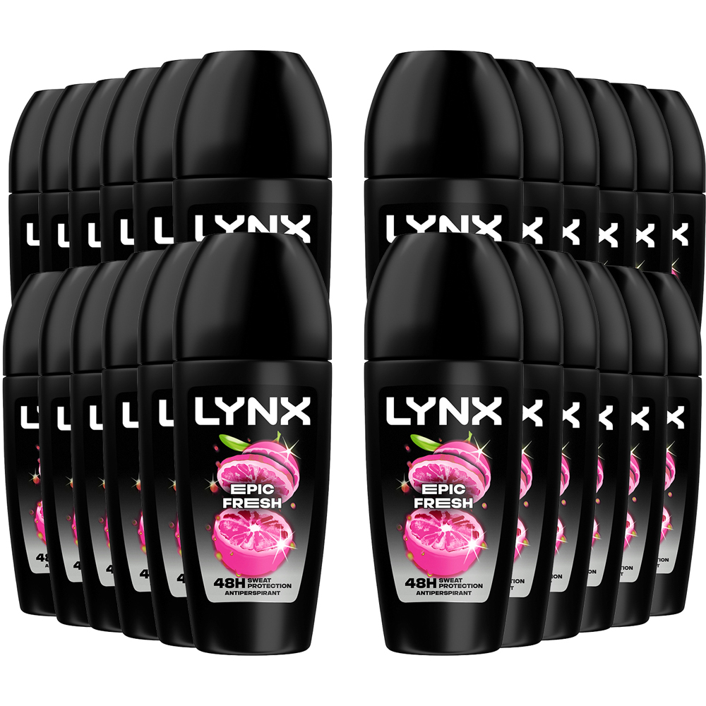 Lynx Epic Fresh Grapefruit and Tropical Pineapple Anti-Perspirant Roll On 50ml 24 Pack Image 1
