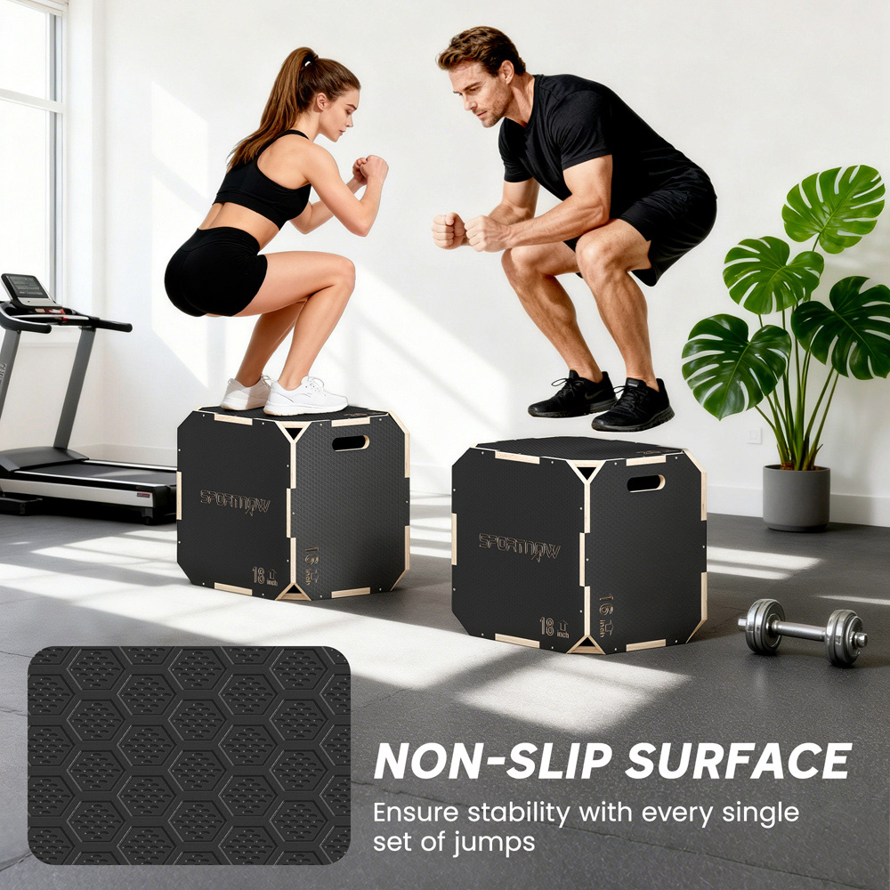 SPORTNOW Non-Slip Corner-free Wooden Plyo Box 41 x 51 x 48cm Image 6
