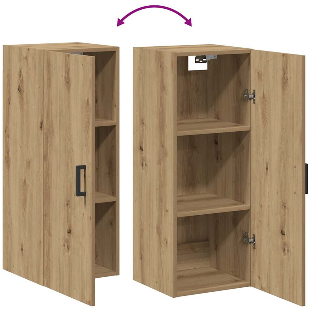 vidaXL Single Door Artisan Oak Wall Mounted Slim Cabinet Image 8