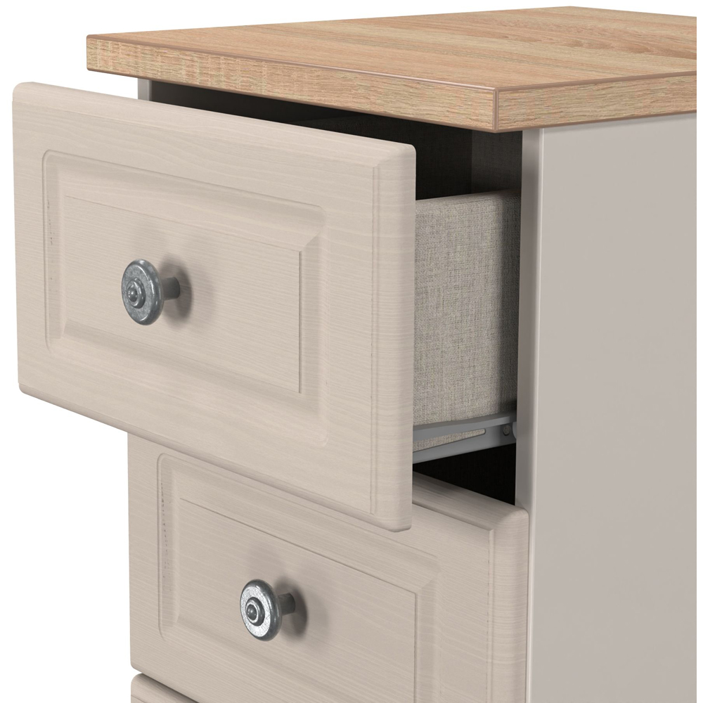 Crowndale Norfolk 5 Drawer Kashmir Ash and Bardolino Oak Tall Bedside Cabinet Ready Assembled Image 5