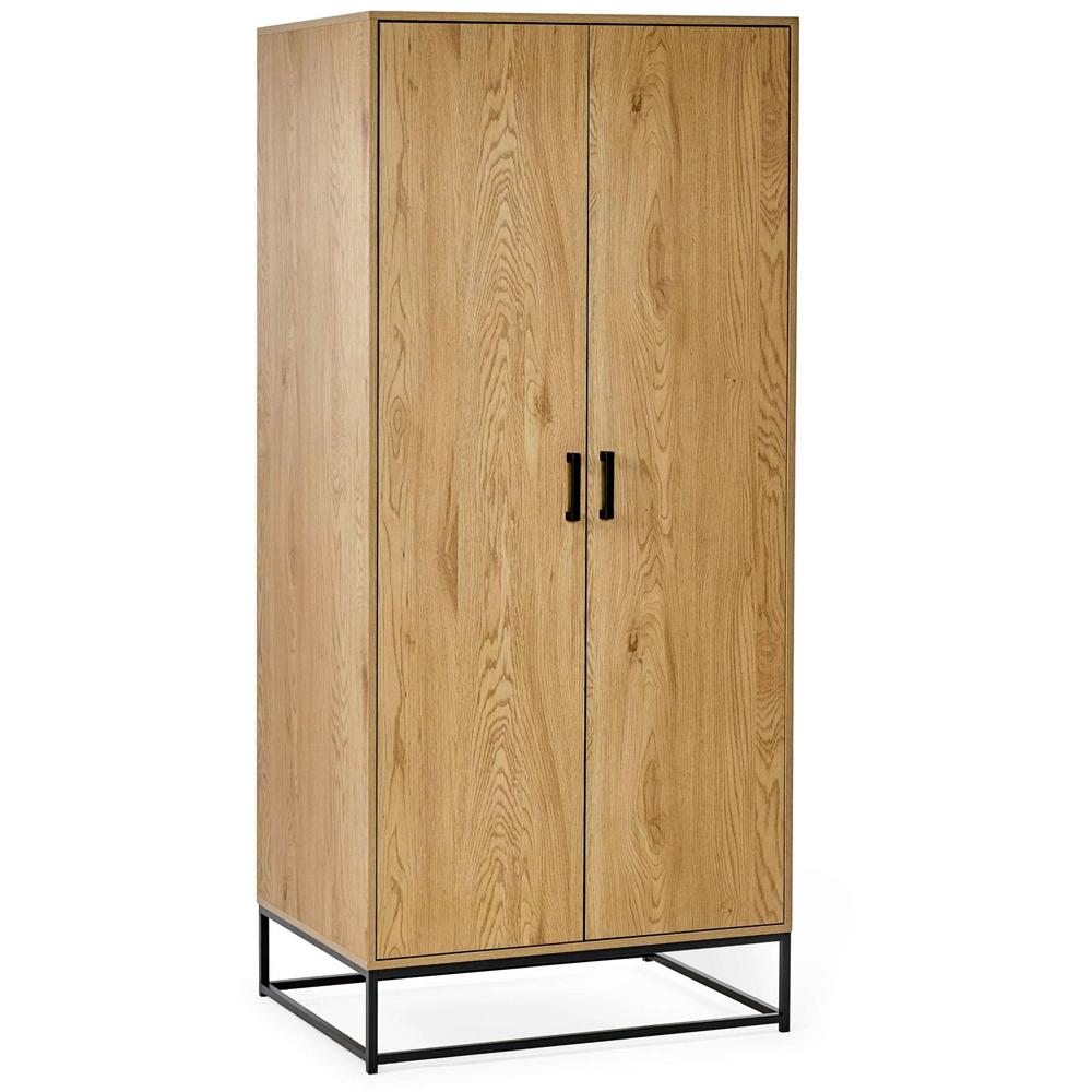 Julian Bowen Harlow 2 Door Light Oak Effect Wardrobe Image 2