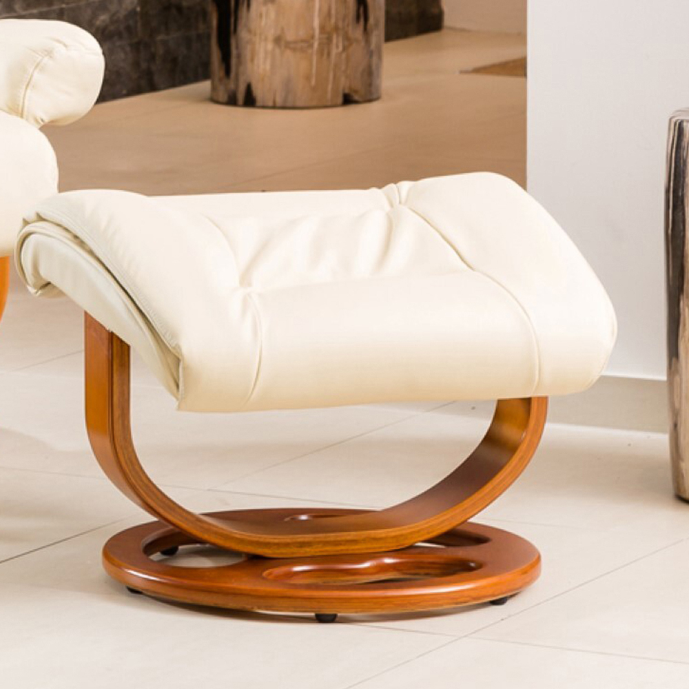 Artemis Home Barriston Cream Massage and Heat Swivel Recliner Chair with Footstool Image 3
