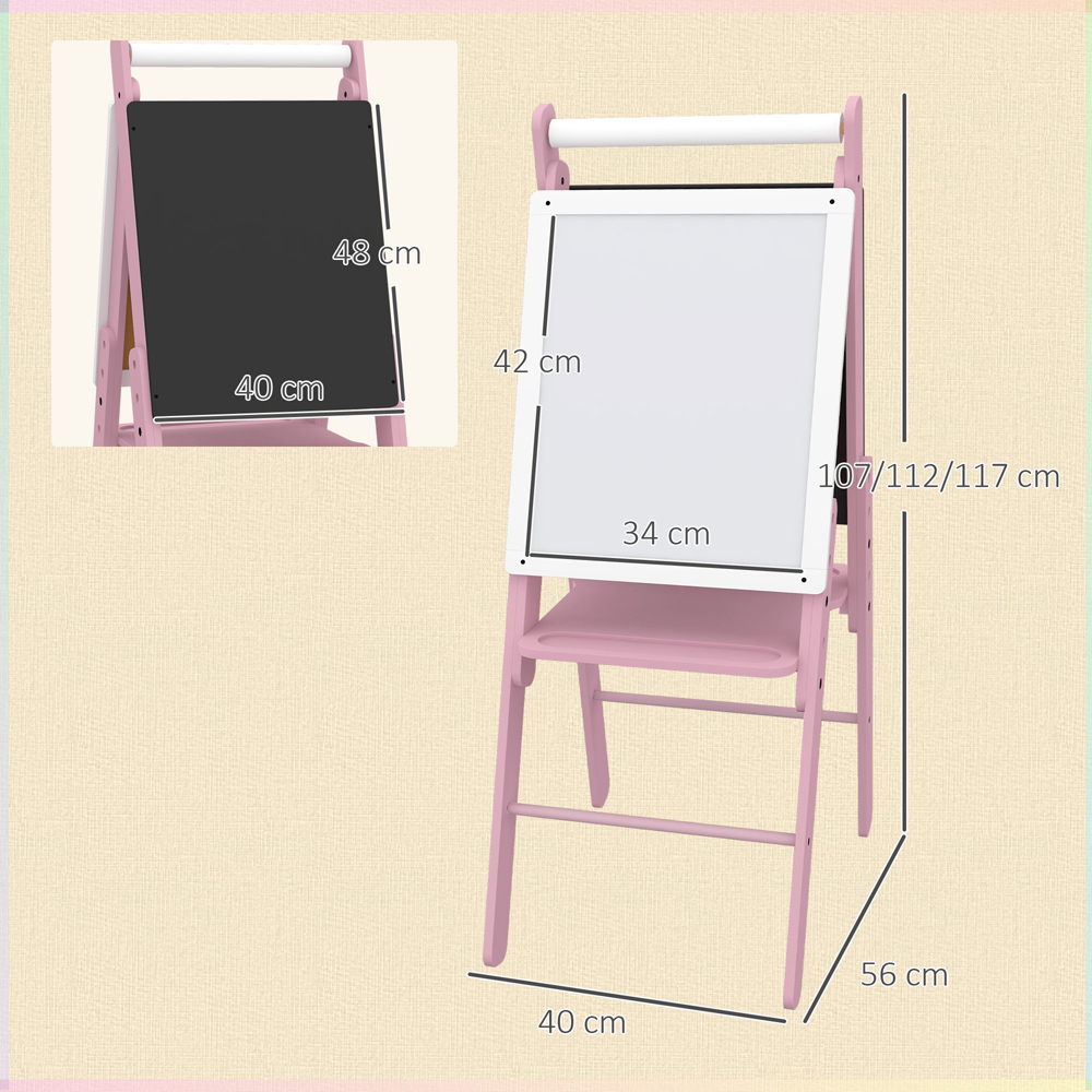 Tommy Toys 3 in 1 Pink Kids Easel with Paper Roll Image 7