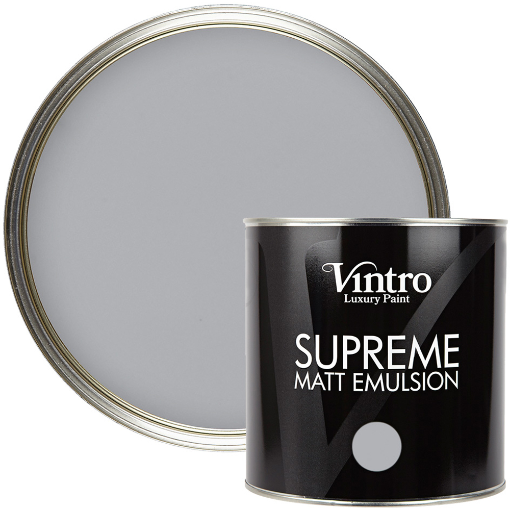 Vintro Paint Lincoln Grey Matt Emulsion Interior Paint 2.5L Image 1
