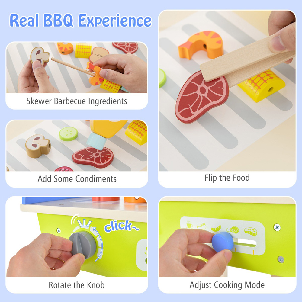 Costway Kids Pretend Barbecue Grill Play Set Image 8