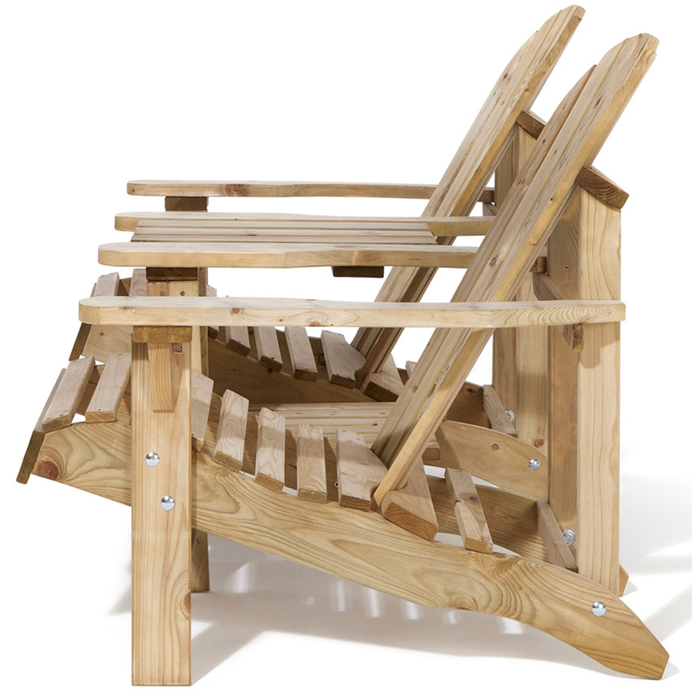 Rowlinson Adirondack 2 Seater Softwood Companion Seat Image 4