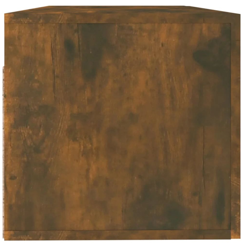 vidaXL 2 Compartment Smoked Oak Wall Cabinet with Black Handle Image 5