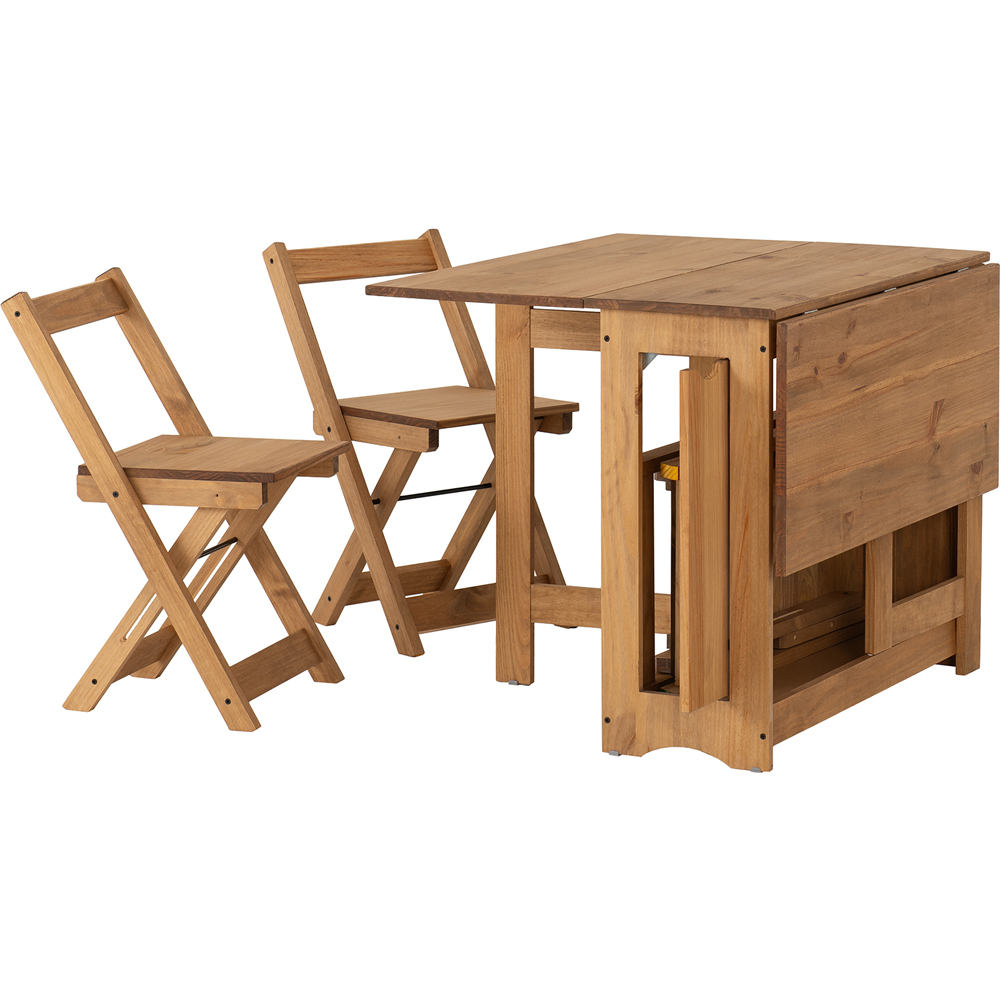 Seconique Santos 4 Seater Butterfly Foldable Dining Set Natural Wax Image 3