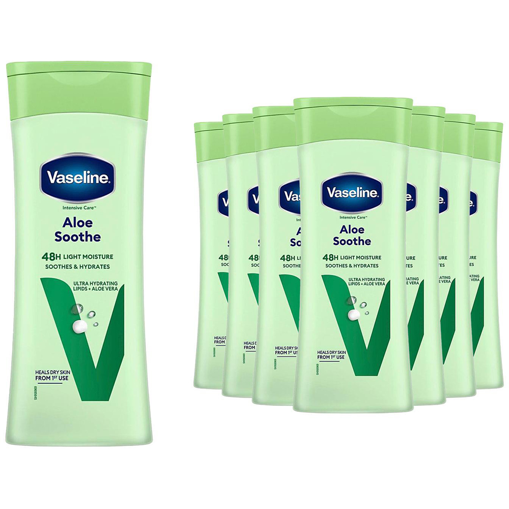 Vaseline Intensive Care 48H Light Moisture Aloe Soothe Body Lotion 400ml 8 Pack Image 1