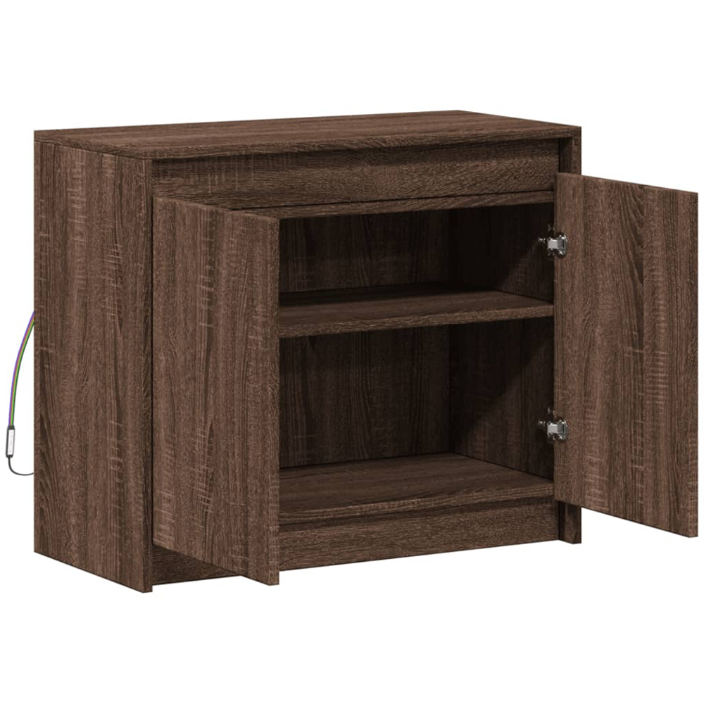 vidaXL 2 Door Brown Oak Sideboard with RGB LED Lights Image 6