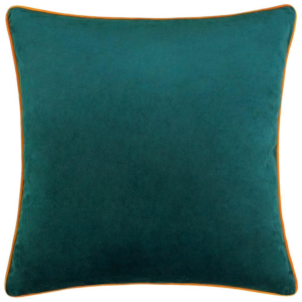 Paoletti Meridian Teal Clementine Velvet Cushion Image 1