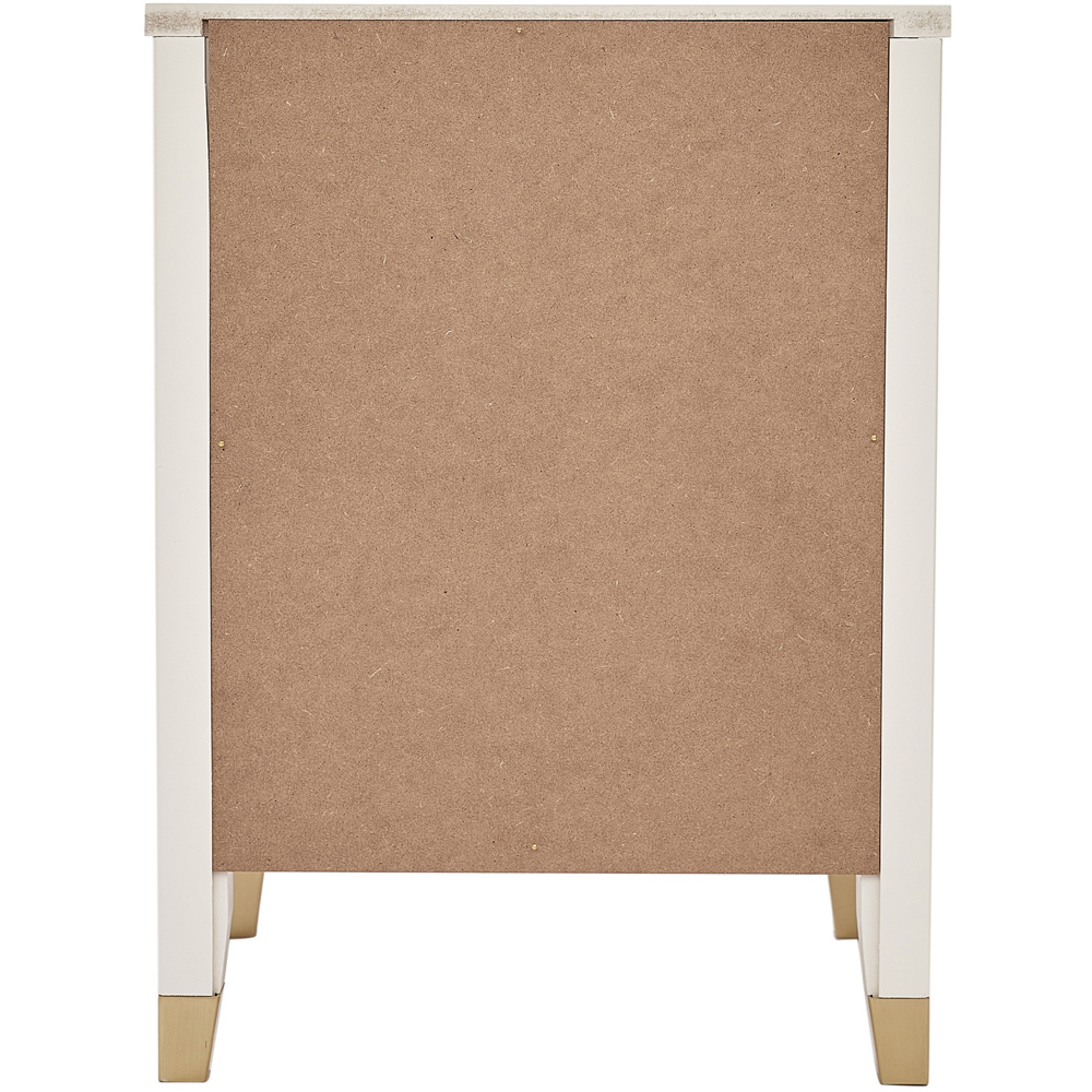 Palazzi 2 Drawers White Wide Bedside Table Image 4