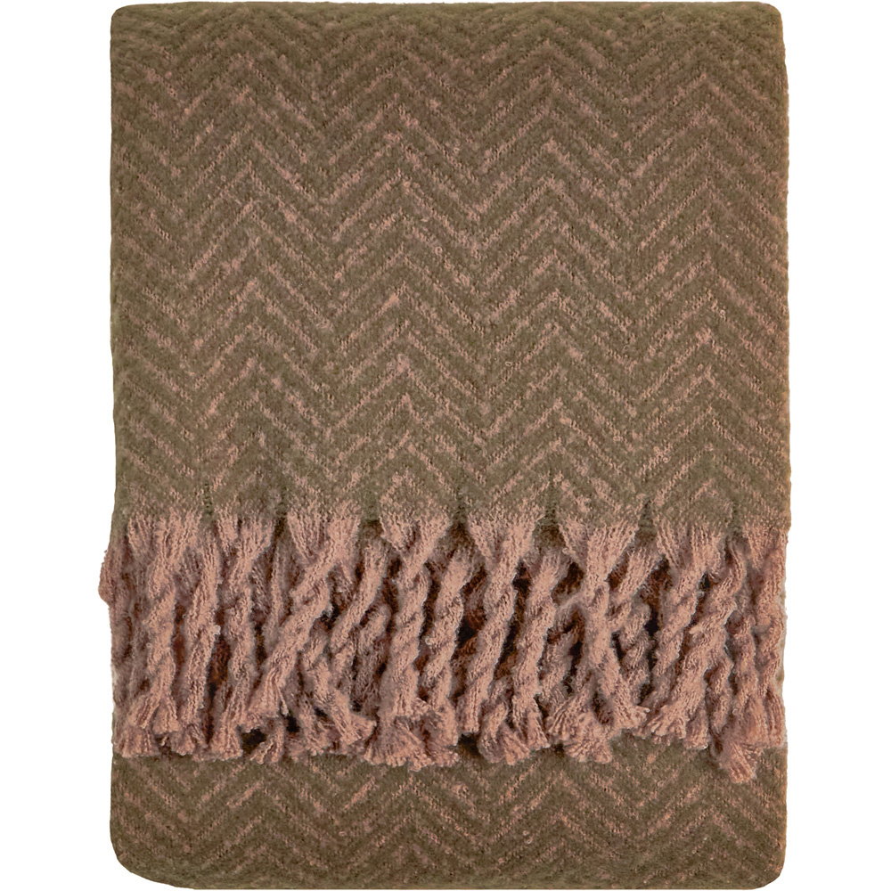 Furn Tweedie Mocha Brushed Herringbone Throw 130 x 180cm Image 1
