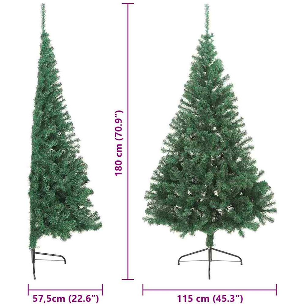 vidaXL Pre-Lit Green Artificial Christmas Tree 6ft Image 8