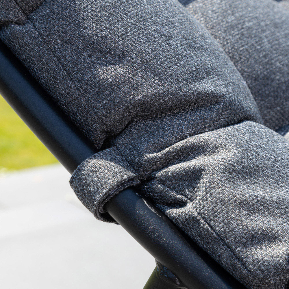 Artemis Home Solace Black Outdoor Rocking Chair with Dark Grey Cushion Image 5