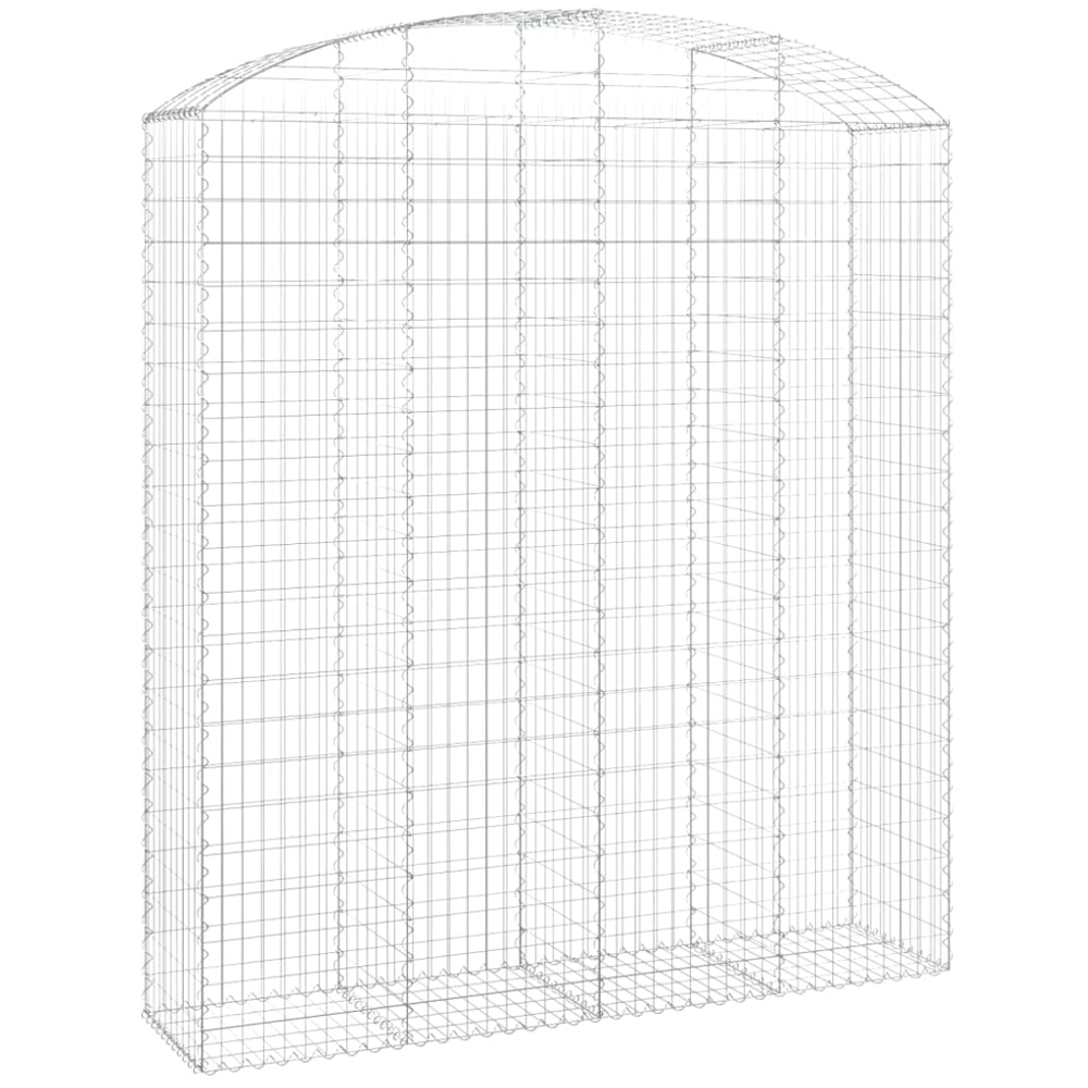 vidaXL Silver Galvanised Iron Arched Gabion Basket 200 x 50 x 220/240cm Image 2