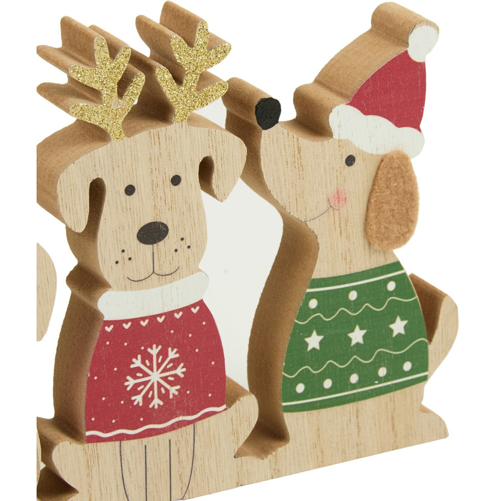 Sitting Dogs Wooden Decoration Image 4