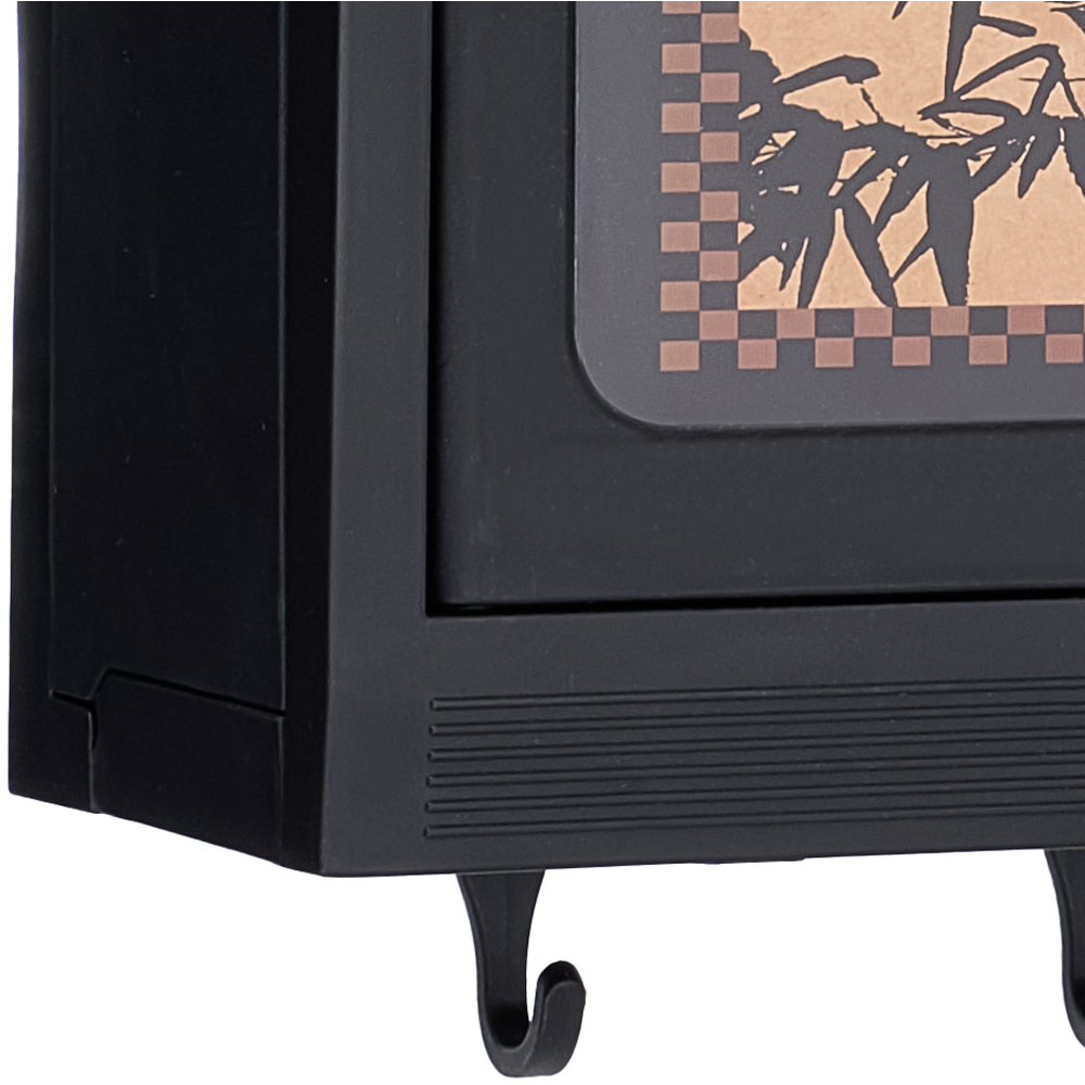 Living and Home Retro Black Foldable Wall Mounted Bathroom Cabinet Image 4