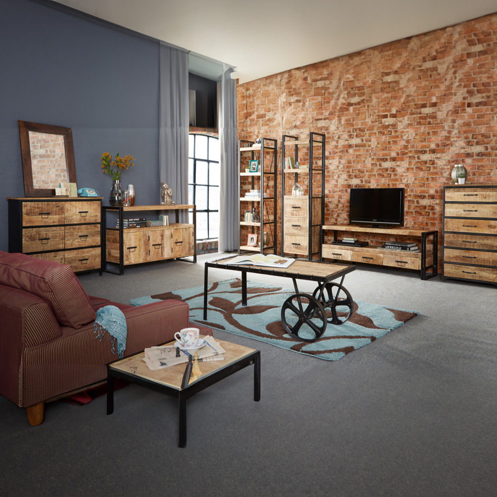 Brooklyn Carnaby Industrial Cart Coffee Table Image 4