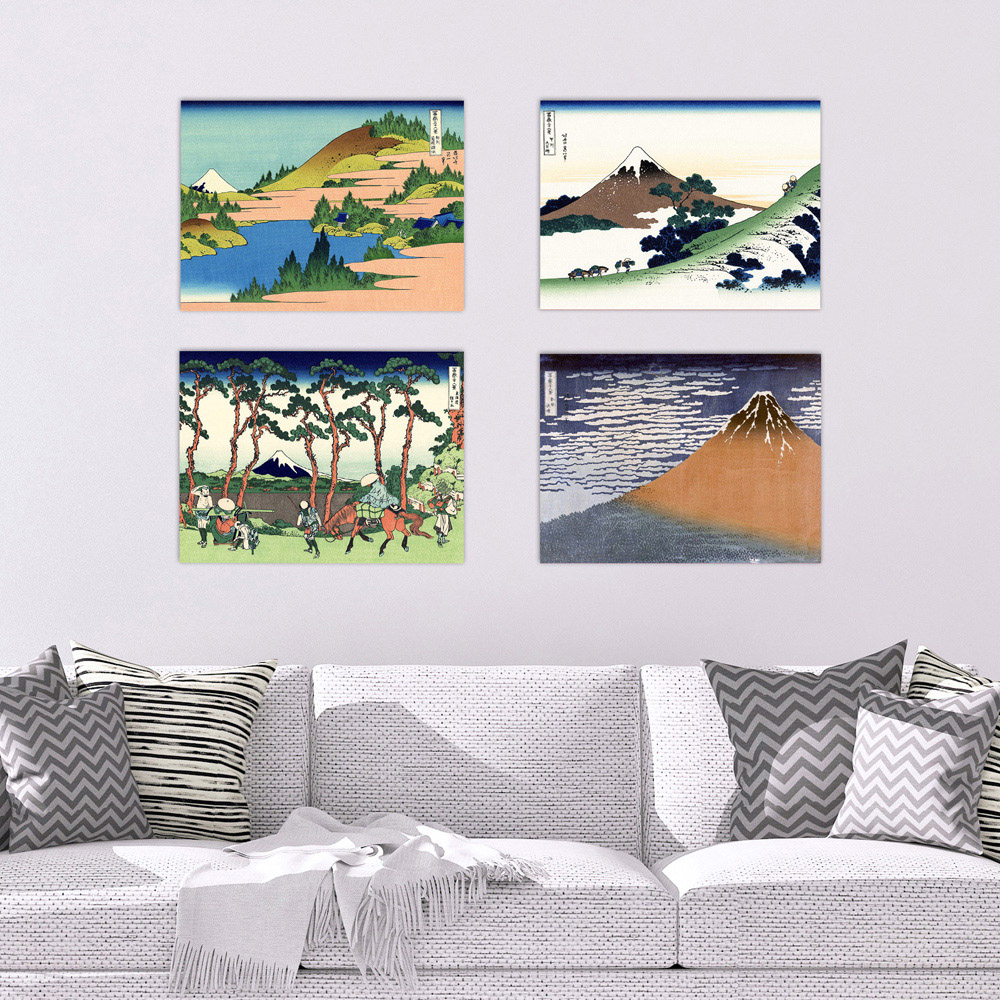 Artery8 Hokusai Views Mount Fuji Lakes Ukiyo-e Wall Art Print 30 x 41cm 9 Pack Image 2