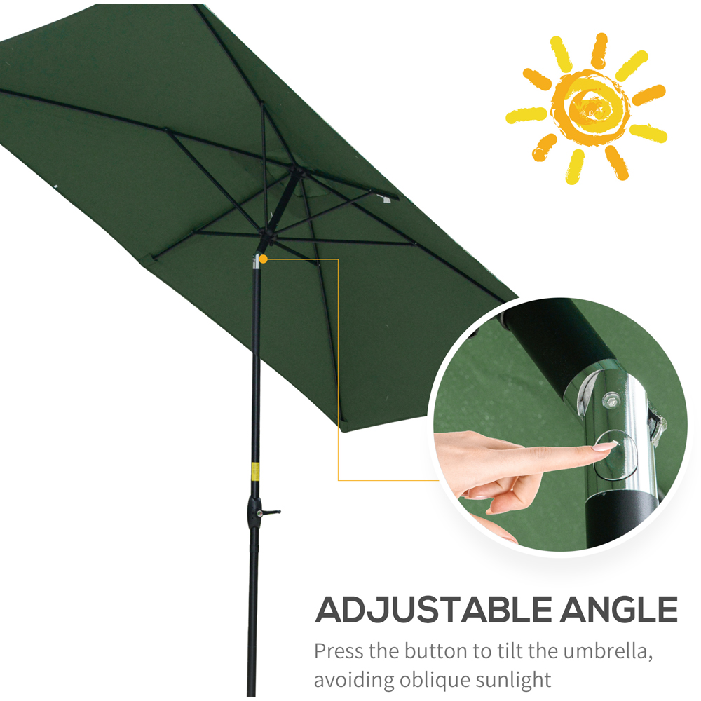 Outsunny Green Crank and Tilt Parasol 2 x 3m Image 4