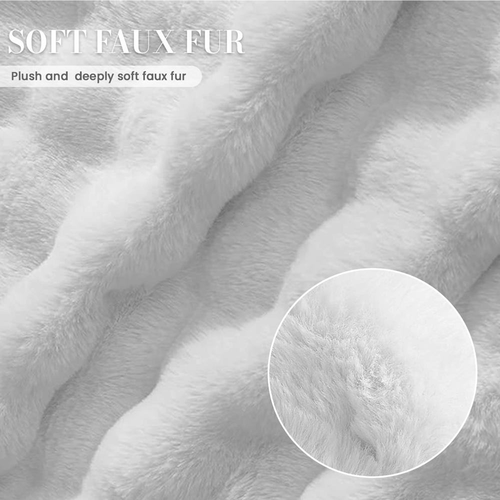 Sweet Dreams Alpine King Size White Faux Fur Fitted Sheet Image 3
