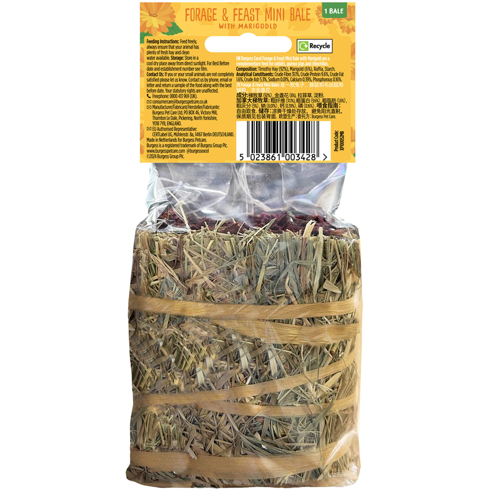 Burgess Excel Mini Hay Bale with Marigold Image 2