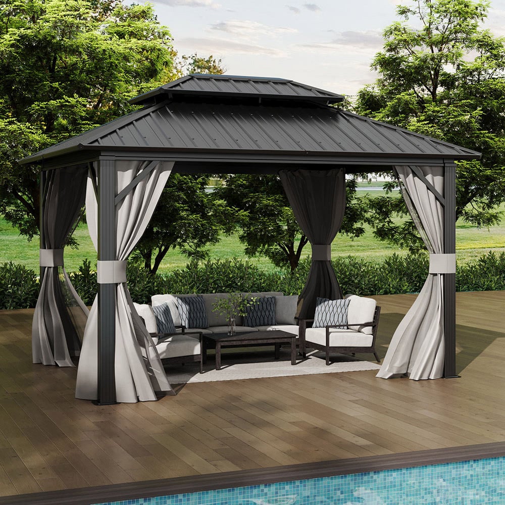 Living and Home Hardtop Patio Gazebo 11 x 9ft Image 8