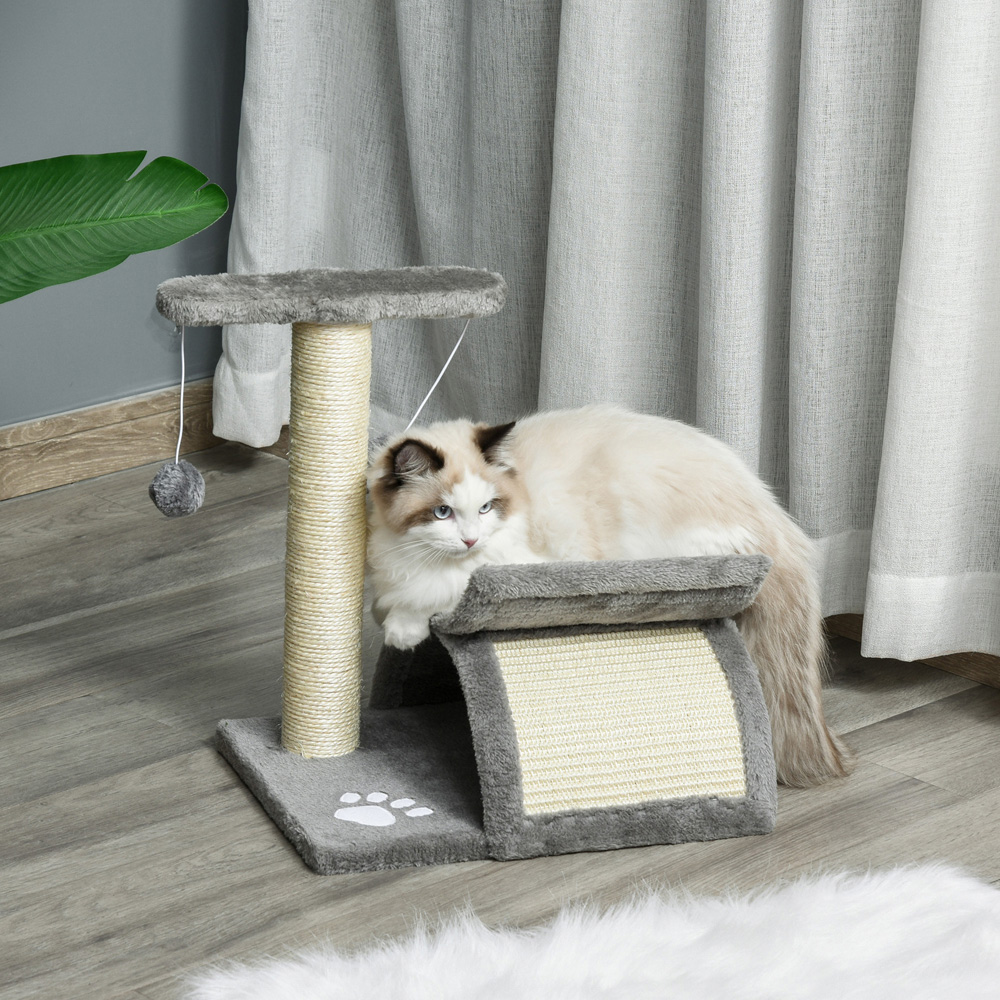 PawHut 43cm Grey Cat Activity Tree Image 6