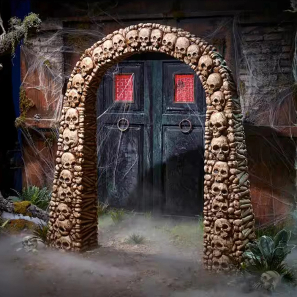 Home Accents Skull and Bones Archway Halloween Entrance Decoration 7.5ft Image 5